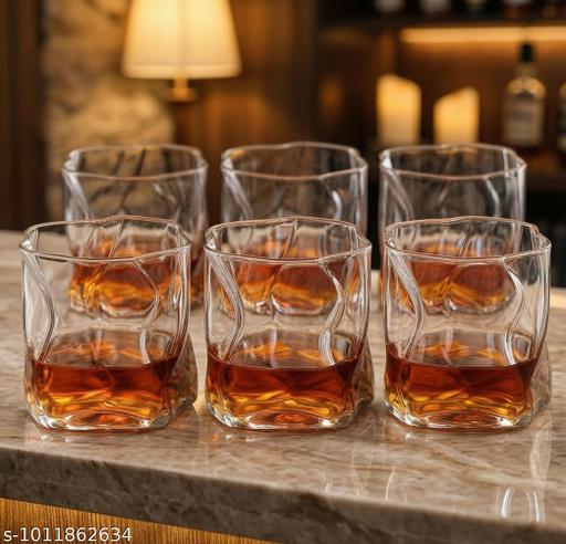 Six Whiskey Glass - Abstract Design Plain - Fluxx Kart