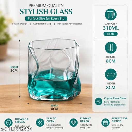 Six Whiskey Glass - Abstract Design Plain - Fluxx Kart