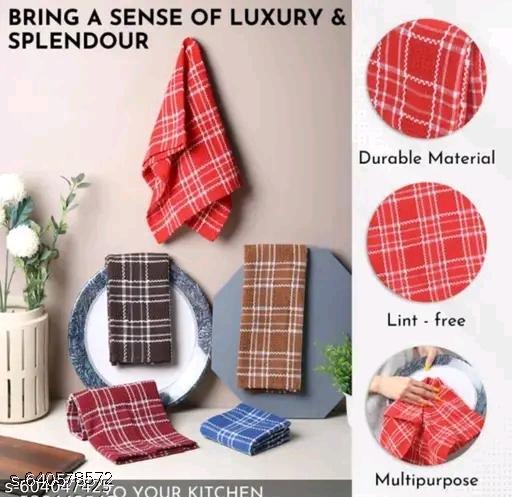 Cotton Kitchen Cloth/ Napkins 18×18 inch,for cleaning, Multipurpose Dish Towel,pack of 3 Pcs, Multicolour - Fluxx Kart