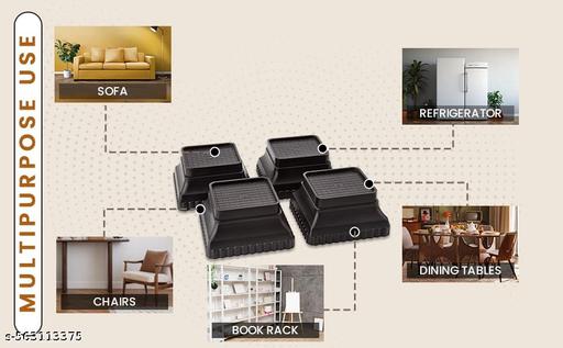 Refrigerator Multi-Purpose Plastic Legs Foot and Stand,Washing Machine Stand,Furniture Base Stand Square Step Bleck - Fluxx Kart