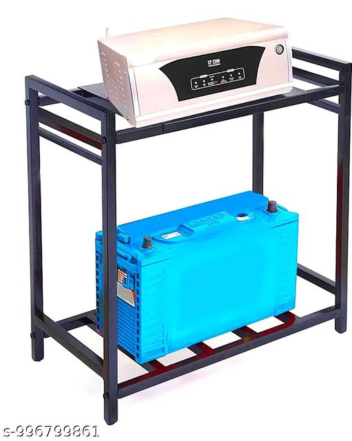  Inverter Trolley for Home Trolly, Inverter Battery Trolly, Inverter Stand for Home, Inverter Trolley, Metal Inverter Trolly (Black) (Single Inveter Trolley) - Fluxx Kart