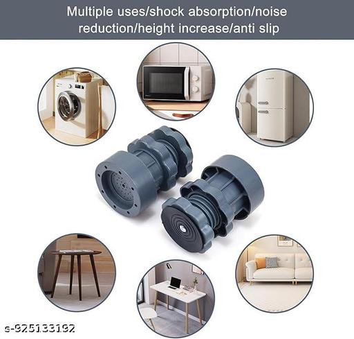 Washing Machine Vibration Pads - Adjustable Dryer Shock & Noise Cancelling Pads, Anti Vibration Pads for Washing Machine Support, Height Adjustment Feet for Refrigerators, Sofa, Tables etc., Stand for Furniture(4 Pcs Set) - Fluxx Kart