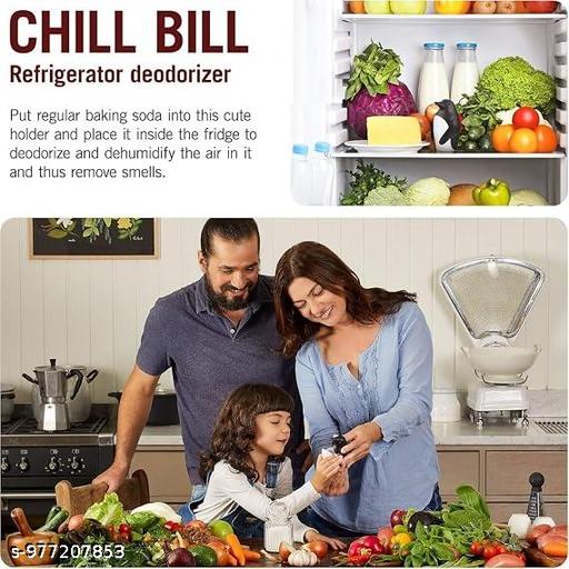 Chill Bill Silicone Fridge Deodorizer Penguin | Refrigerator & Freezer Odour Remover | Baking Soda Freshener | Reusable Food-Safe Non-Toxic Odor Eliminator for Kitchen Fridge Storage - Fluxx Kart