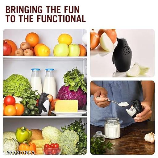 Chill Bill Silicone Fridge Deodorizer Penguin | Refrigerator & Freezer Odour Remover | Baking Soda Freshener | Reusable Food-Safe Non-Toxic Odor Eliminator for Kitchen Fridge Storage - Fluxx Kart