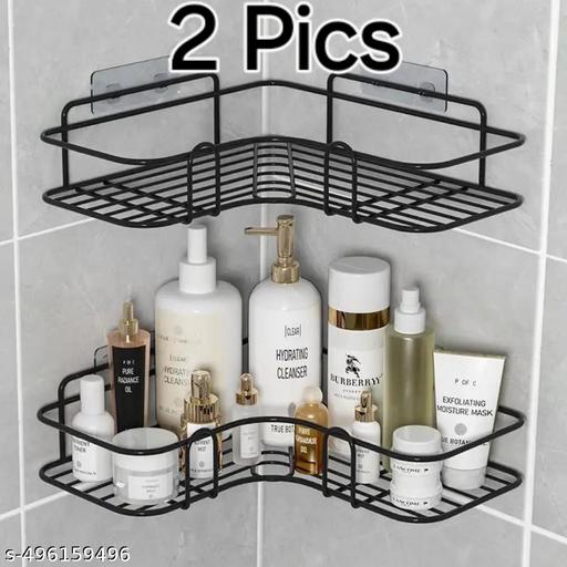 2 pis combo of the Self-Adhesive Metal Bathroom Corner Rack Storage Shelves Bathroom Shelf/Shelves Corner - Fluxx Kart
