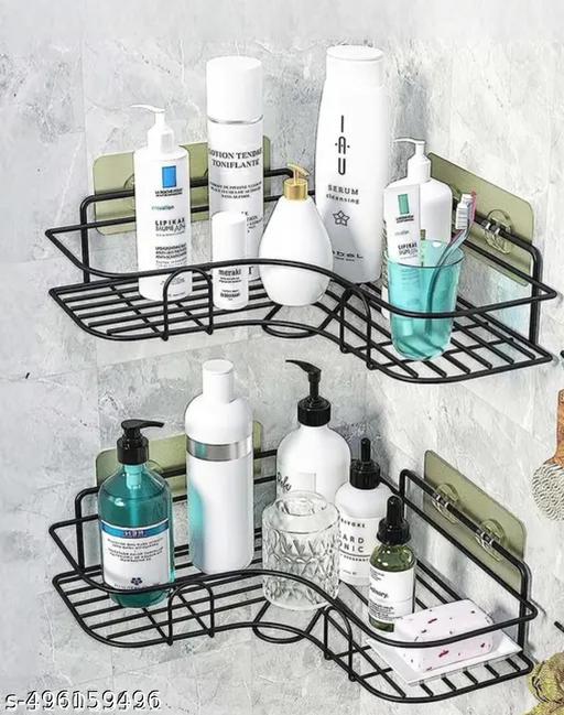 2 pis combo of the Self-Adhesive Metal Bathroom Corner Rack Storage Shelves Bathroom Shelf/Shelves Corner - Fluxx Kart