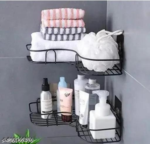 2 pis combo of the Self-Adhesive Metal Bathroom Corner Rack Storage Shelves Bathroom Shelf/Shelves Corner - Fluxx Kart