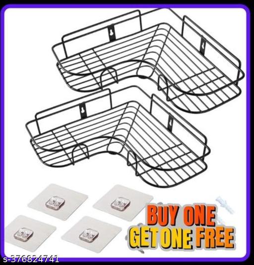 2 pis combo of the Self-Adhesive Metal Bathroom Corner Rack Storage Shelves Bathroom Shelf/Shelves Corner - Fluxx Kart