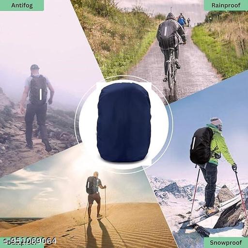 Rain Cover for Bag Waterproof Dustproof Protector Elastic Adjustable for Trekking, Laptop, School, College, Office Bag Upto 35Ltr Rain Cover Backpack with Pouch - Fluxx Kart