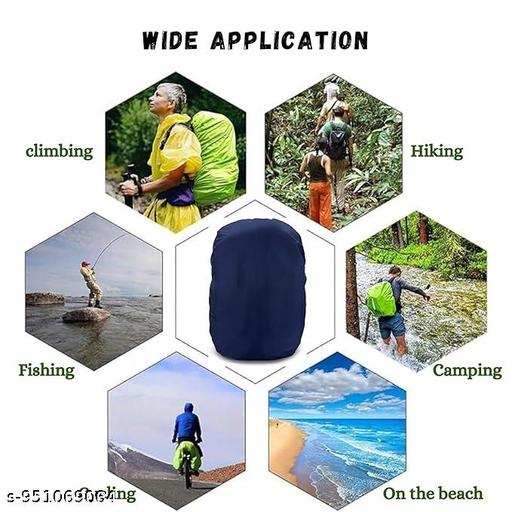 Rain Cover for Bag Waterproof Dustproof Protector Elastic Adjustable for Trekking, Laptop, School, College, Office Bag Upto 35Ltr Rain Cover Backpack with Pouch - Fluxx Kart