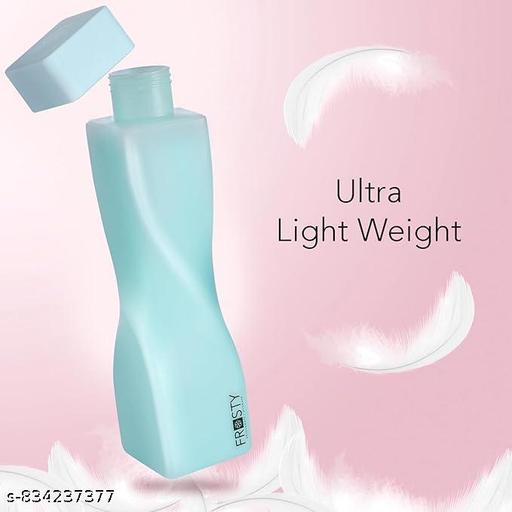 Stysol Stylo Frosty 100% Food Grade Premium Plastic Fridge Square Water Bottle with Soft Mat Finish Unbreakable Water Bottle 1 Litre | Plastic Water Bottle(Pack of 6 pcs) - Fluxx Kart