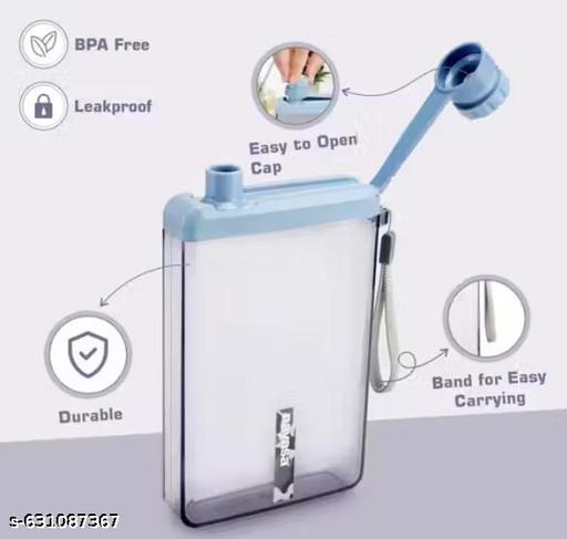 450 ml Zelda Blue Flat Notebook Bottle | Stylish Slim Design & BPA-Free Plastic - Fluxx Kart