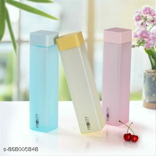 6 Pcs Frosty Water Bottle Set | Leakproof Plastic Fridge Bottle | Multicolor Square Water Bottle | Kitchen & Office Water Bottles Set | 1000 ml Bottle - Fluxx Kart
