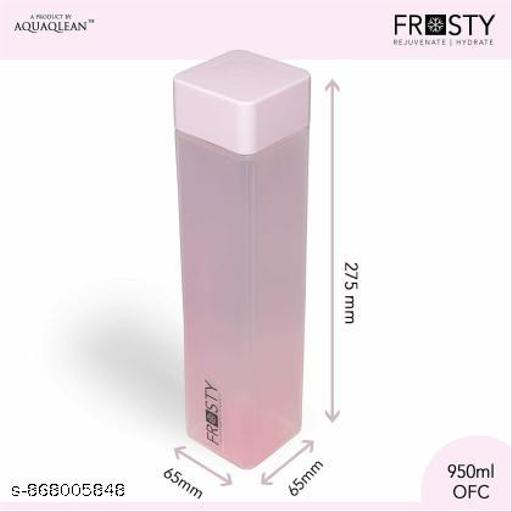 6 Pcs Frosty Water Bottle Set | Leakproof Plastic Fridge Bottle | Multicolor Square Water Bottle | Kitchen & Office Water Bottles Set | 1000 ml Bottle - Fluxx Kart