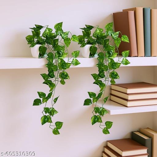 Artificial Money Plant Vine |Home|office|garden|decoration Artificial Plant Artificial Plant with Pot Set of 2  (45 cm, Green) - Fluxx Kart