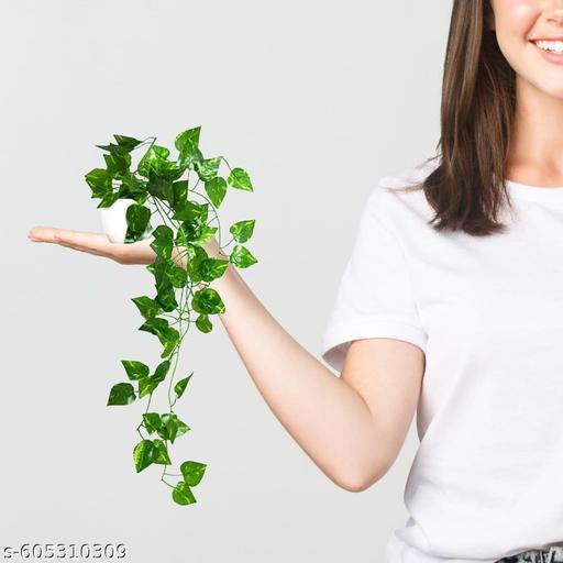 Artificial Money Plant Vine |Home|office|garden|decoration Artificial Plant Artificial Plant with Pot Set of 2  (45 cm, Green) - Fluxx Kart