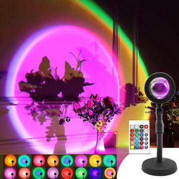 Sunset Lamp 16 Color RGB Projection Light with Remote & Adjustable Stand - FRK Products 