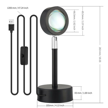Sunset Lamp 16 Color RGB Projection Light with Remote & Adjustable Stand - FRK Products 