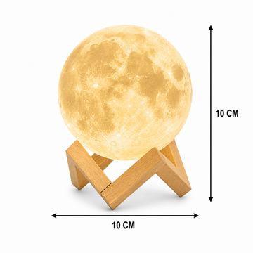 3D Moon Lamp with Wooden Stand, Warm LED Night Light for Room Decor - FRK Products 