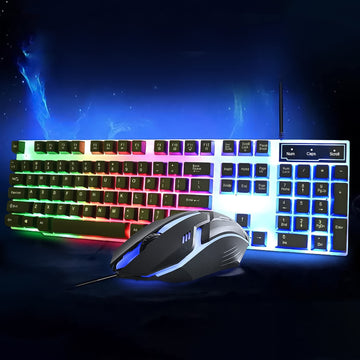 Colorful Backlit Keyboard Mouse Set – Ergonomic Wired Combo | Wiregenix - FRK Products 