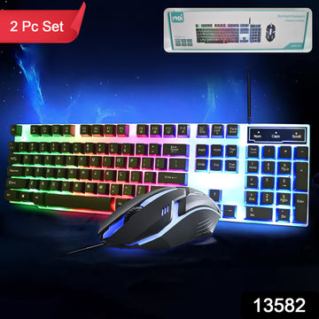 Colorful Backlit Keyboard Mouse Set – Ergonomic Wired Combo | Wiregenix - FRK Products 