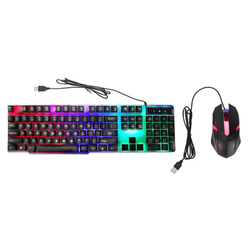 Colorful Backlit Keyboard Mouse Set – Ergonomic Wired Combo | Wiregenix - FRK Products 