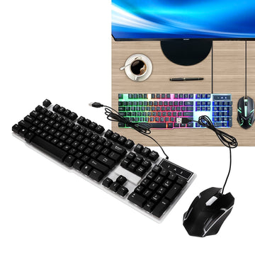 Colorful Backlit Keyboard Mouse Set – Ergonomic Wired Combo | Wiregenix - FRK Products 