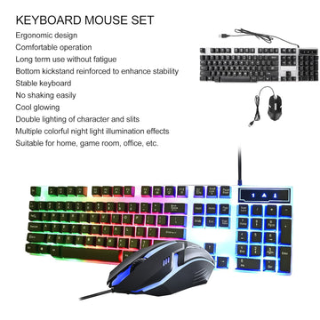 Colorful Backlit Keyboard Mouse Set – Ergonomic Wired Combo | Wiregenix - FRK Products 