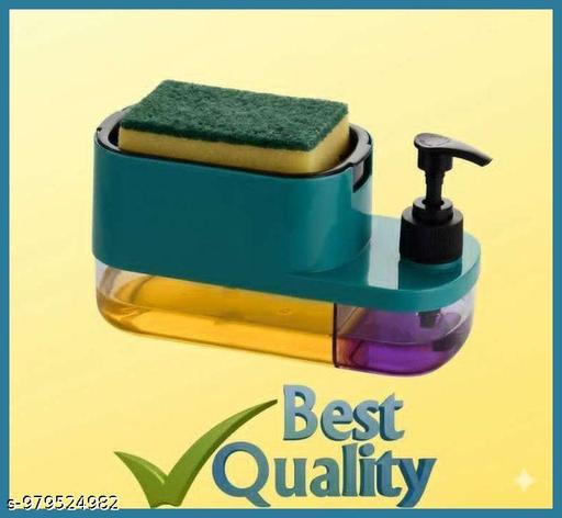 3-in-1 Soap Pump Dispenser with Sponge Holder – Kitchen Sink & Bathroom Liquid Soap Dispenser for Countertop – Stylish & Functional Dish Soap Pump (Multicolor - PACK OF 1) - FRK Products 
