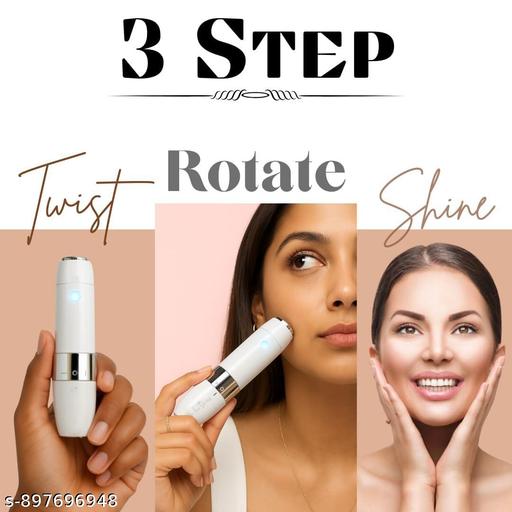 Epilator Face Mini Hair Remover, Electric Facial Hair Remover for Women, Quick, Instant, Gentle, Painless, Smooth Skin, Glow On-The-Go, with Smartlight, for Upper Lips, Chin, Cheeks, Peach Fuzz Epilator (White) - FRK Products 