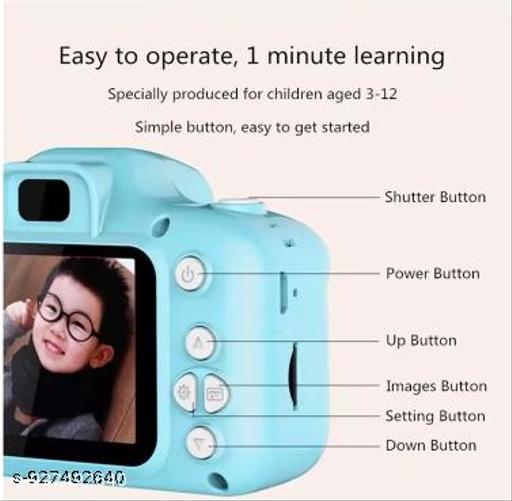 Kids Digital Toy Camera for Boys & Girls | Mini HD Camera with Video Recording, Games & Rechargeable Battery | Birthday Gift for Children | Cute Cartoon Design - Gadgetztore