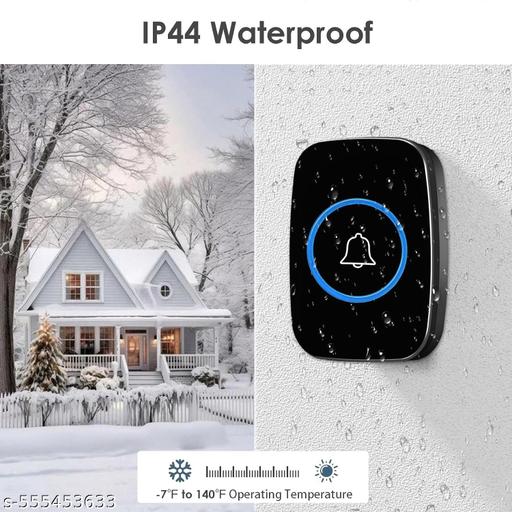 Wireless Doorbell, Waterproof Door Bell Kit, Over 1000 feet Range and 60 Chime, 5 Levels Volume and LED Flash, for Home Office Classroom - Gadgetztore