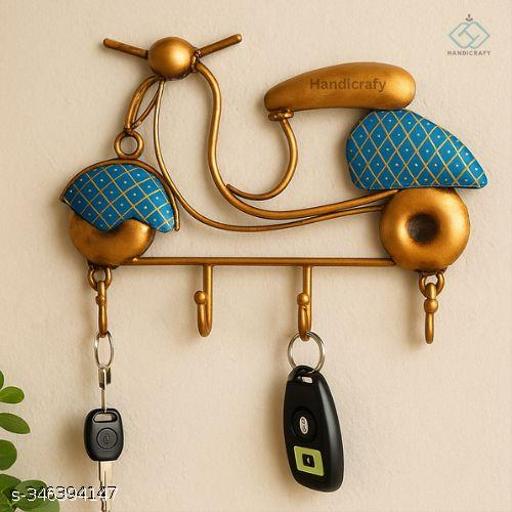 Scooter Shaped Iron Wall Key Holder with 4 Hooks - Gadgetztore