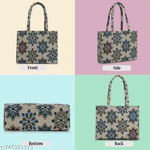 Premium Floral Printed Multipurpose Tote Bag for Women | Strong Handle | Daily Use Shopping & Office Handbag - Gadgetztore
