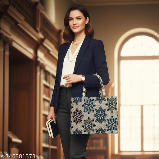 Premium Floral Printed Multipurpose Tote Bag for Women | Strong Handle | Daily Use Shopping & Office Handbag - Gadgetztore