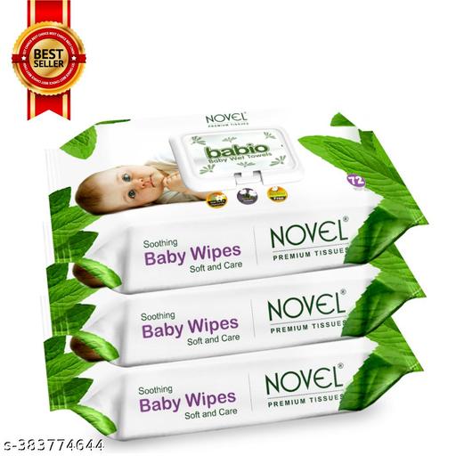 Baby Wipes 72 Sheets pack of 3/with Lid - Gadgetztore