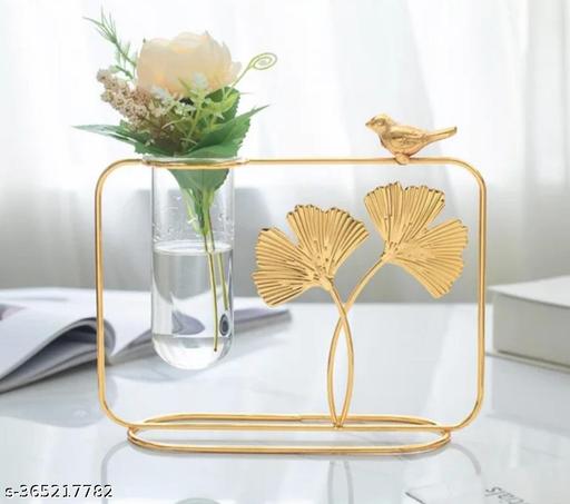 New Innovative Handicraft Propogation Station With Metal Fame Testtube Glass Item Vase For Flower Gift Home Decor Bedroom Office Corner Living Room Decoration Living Room Decor - Gadgetztore