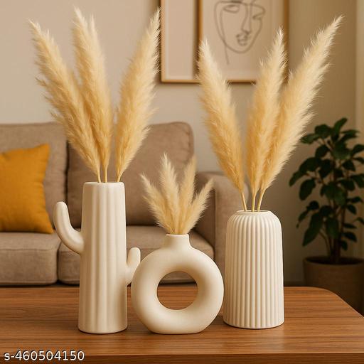 Multipurpose Flower Vase and Ceramic Vases Set Of 3 for Home Decor, Office and Gifting - Gadgetztore