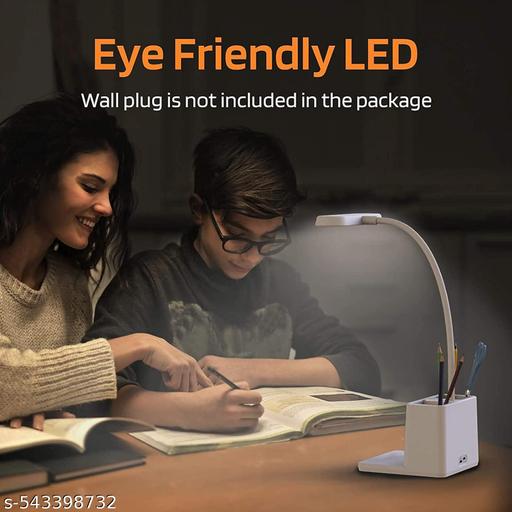 Rechargeable LED Table Lamp with Phone Stand & Pen Holder | USB Charging | Flexible Neck | Eye Protection Light for Study, Office & Home - Gadgetztore