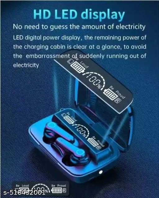 M 19 TWS Bluetooth 5.0 Wireless In Ear Earbuds Touch Waterproof LED Digital Display Bluetooth Headset (Black, True Wireless) - GADGON