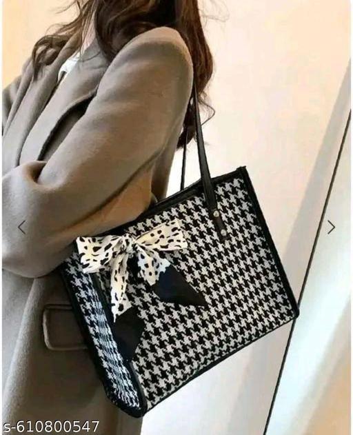 houndstooth black tote - Gagan Elite