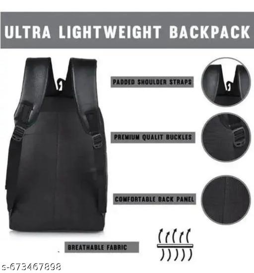 Black PU Leather Laptop Backpack for Office School College | Unisex 15.6" Stylish Business Bag for Men & Women - Gagan Elite