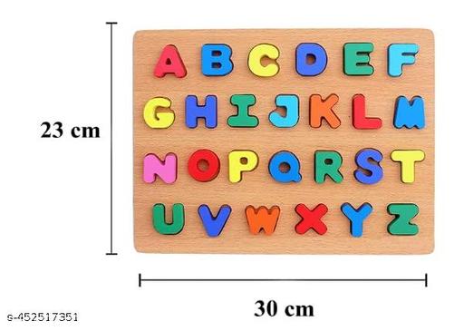 Wooden Alphabet Puzzle Toys, ABC Letter & Number Puzzle for Toddlers 18+ Months Old, Preschool Learning Toys for Kids, Educational Name Puzzle Gift for Boys and Girls (Alphabet Puzzle) - Gagan Elite