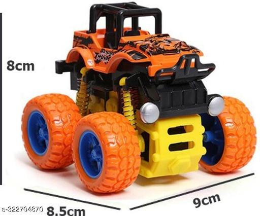 PACK OF 2 PCS Monster Truck Friction Powered Cars Toys, 360 Degree Stunt 4wd Cars Push go Truck for Toddlers Kids Gift - Gagan Elite