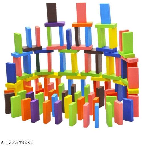 JMV 60 PCS Wooden Dominos Blocks Set, Kids Game Educational Play Toy, Domino Racing Toy Game  (Multicolor) - Gagan Elite