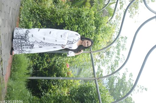 Women gown with dupatta set printed georgette fabric with floral embroidery work V-neck with full sleeves for party and casual wear ethnic sets anarkali gwon sets at india's best online shopping store - Gagan Elite