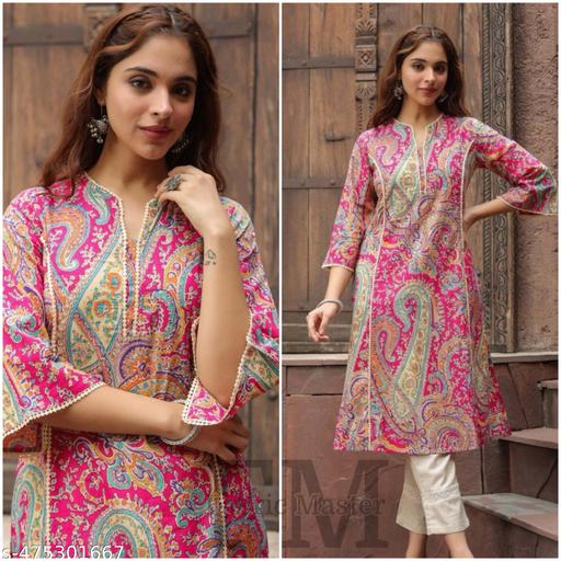 PINK LACE DESIGNER KURTA - Gagan Elite