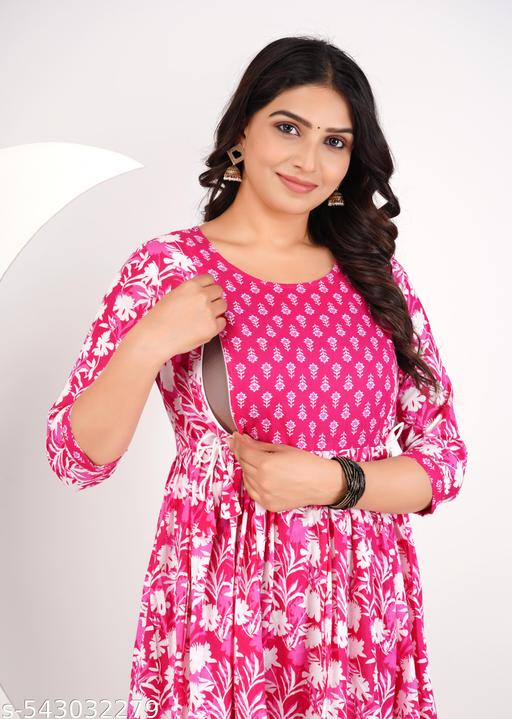 Women Peosin Maternity Feeding Kurti/Dress - Gagan Elite