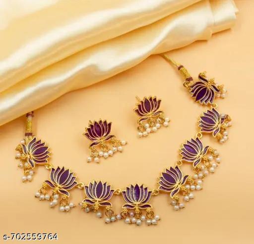 new fancy desine lotus moti jewllery set for women - Gagan Elite