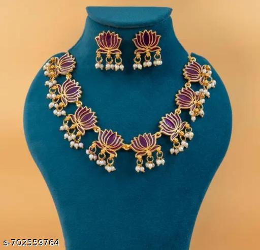 new fancy desine lotus moti jewllery set for women - Gagan Elite